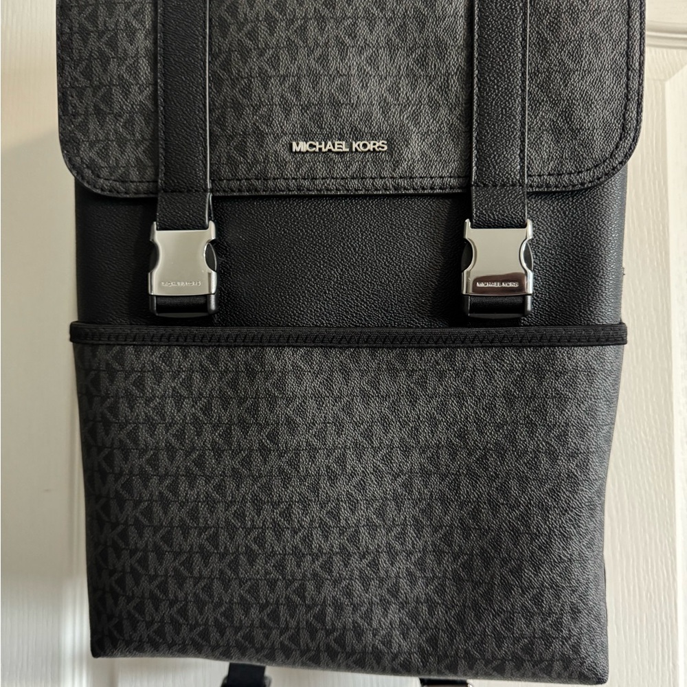 Michael Kors Cooper Sport Black Backpack with Signature Monogram
